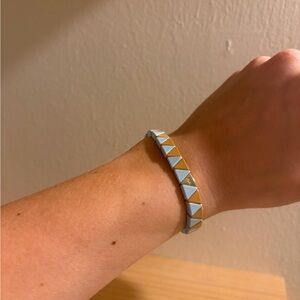 Roxanne Assoulin Gold and Light Blue Geometric Bracelet